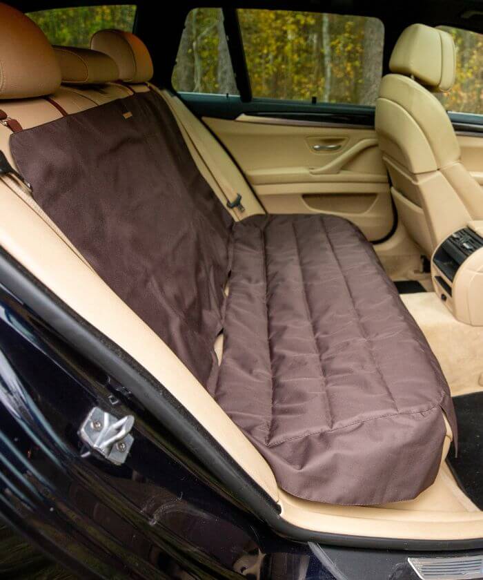 Car back seat cover for dogs brown