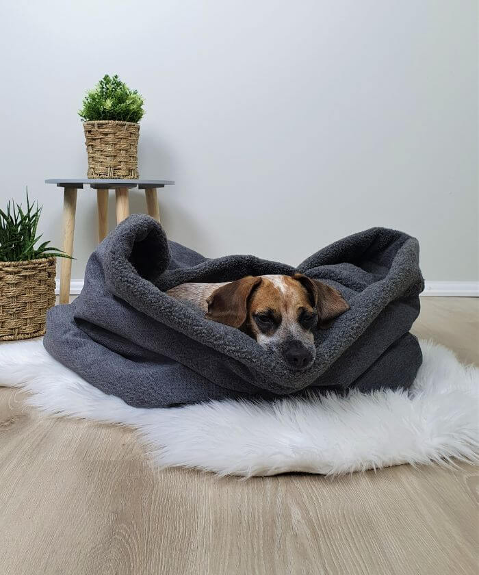 Anti-allergenic dog and cat bed "Pocket", grey