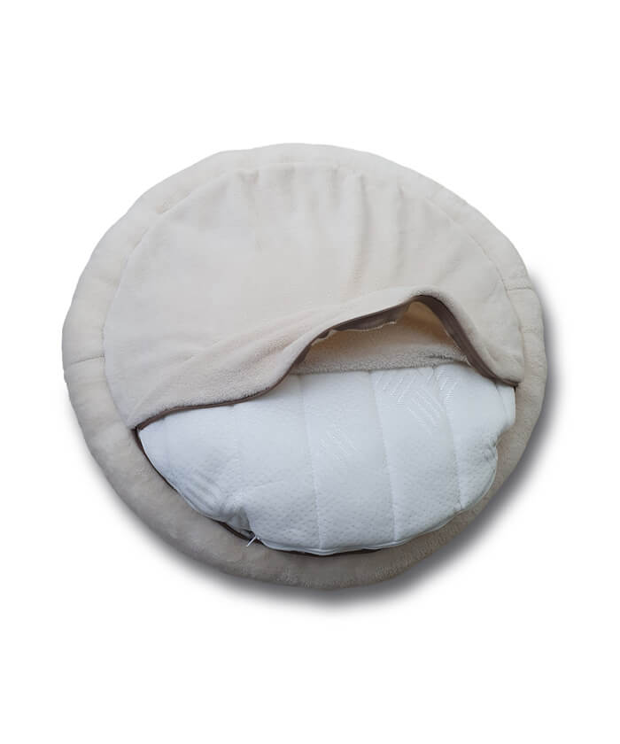 Deluxe Dog and cat bed "Two-sided wheel" Sand-Cream